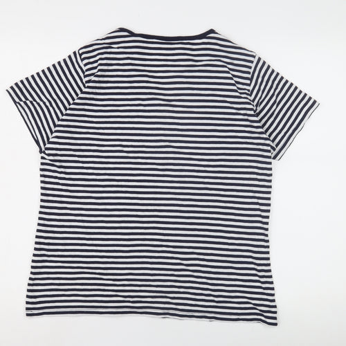 EWM Women's Multicoloured Striped T-Shirt, Size M, Casual