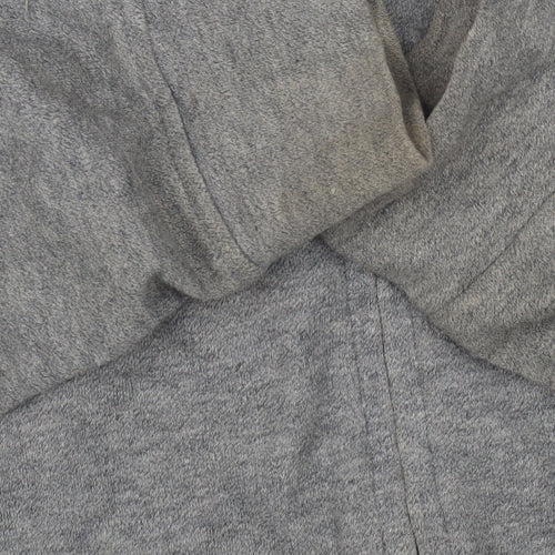 AllSaints Men's Grey Hoodie Small Zip Cotton Blend