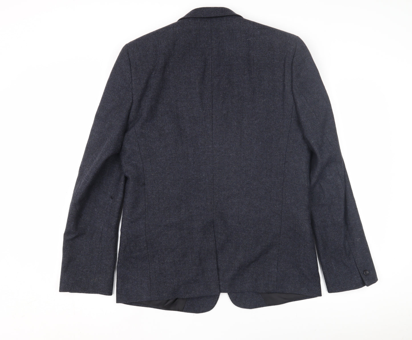 ASOS Men's Blue Wool Blazer, Size 40R, Herringbone