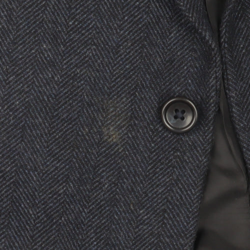 ASOS Men's Blue Wool Blazer, Size 40R, Herringbone