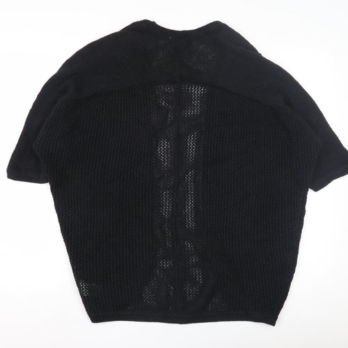 Gap Women's Black Open-Knit Cardigan M