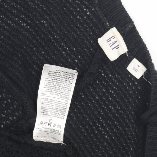 Gap Women's Black Open-Knit Cardigan M