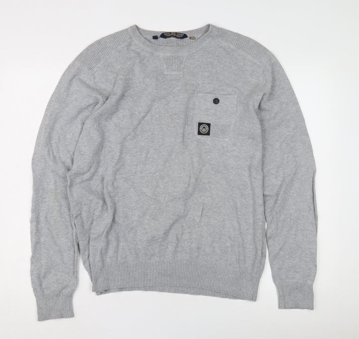 Duck and Cover Men's Grey Pullover Jumper Size L