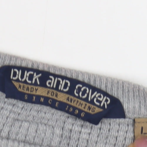 Duck and Cover Men's Grey Pullover Jumper Size L