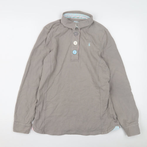 Joules Women's Grey Henley Sweatshirt Size 10