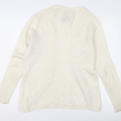 Lee Cooper Women's Ivory Cardigan 12 V-Neck