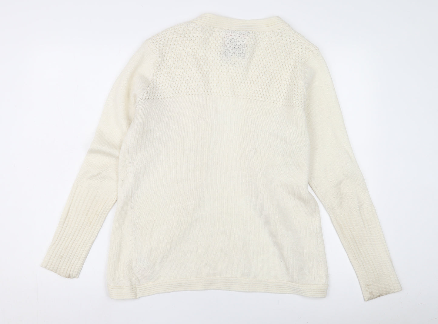 Lee Cooper Women's Ivory Cardigan 12 V-Neck