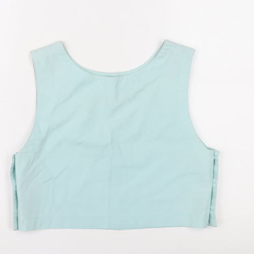 Laura Ashley Women's Blue Cotton Sleeveless Top, Size 10