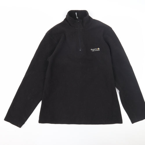 Regatta Women's Black Henley Zip Sweatshirt Size 8