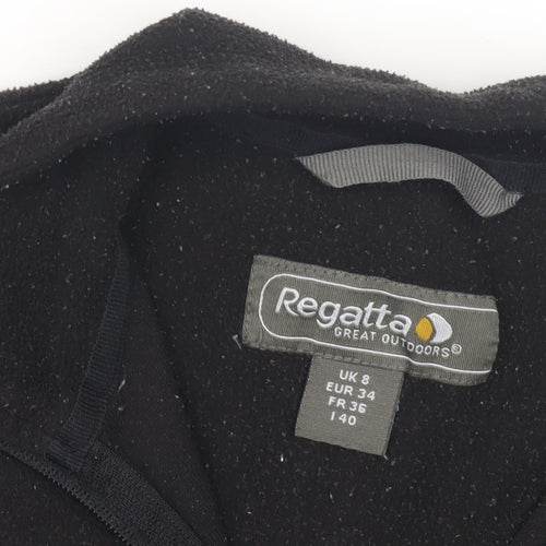 Regatta Women's Black Henley Zip Sweatshirt Size 8