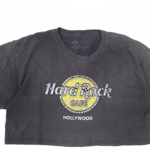Hard Rock Cafe Black Cropped T-Shirt Unisex L