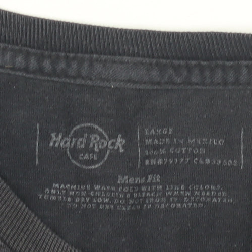 Hard Rock Cafe Black Cropped T-Shirt Unisex L