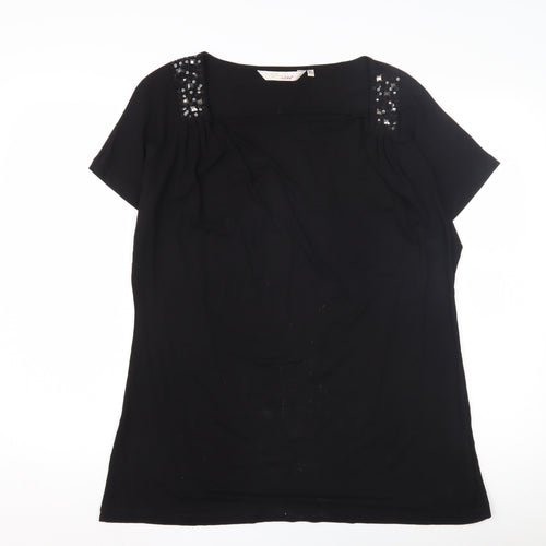 EWM Women's Black Plus Size Sequin T-Shirt