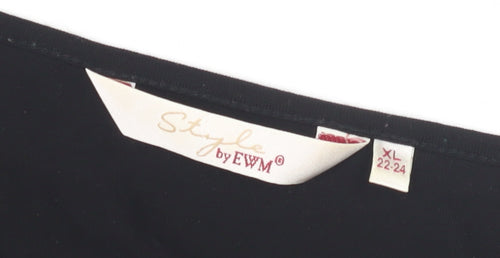 EWM Women's Black Plus Size Sequin T-Shirt