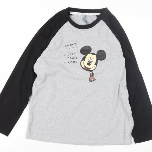 Fashion Home Boys Mickey Mouse Grey Pyjama Top - Large
