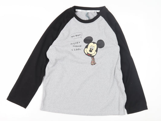 Fashion Home Boys Mickey Mouse Grey Pyjama Top - Large