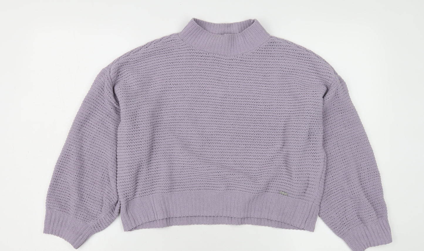 Hollister Women's Purple Mock Neck Jumper XS