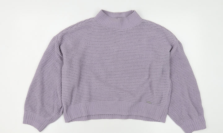 Hollister Women's Purple Mock Neck Jumper XS