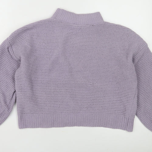 Hollister Women's Purple Mock Neck Jumper XS