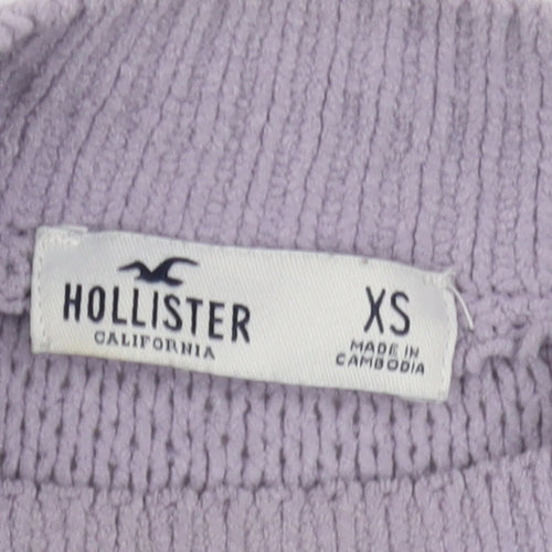 Hollister Women's Purple Mock Neck Jumper XS