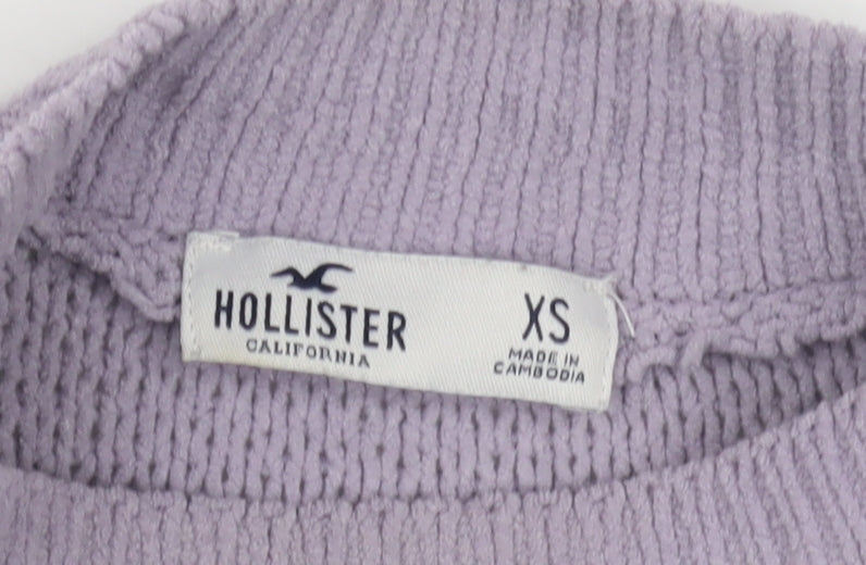 Hollister Women's Purple Mock Neck Jumper XS