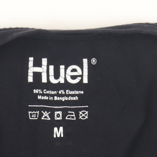 Huel Men's Black Medium Cotton T-Shirt - Good Condition