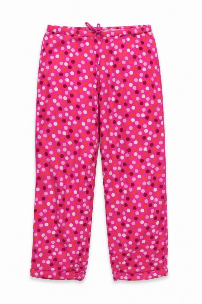Front view of H&M Women's Pink XS Polka Dot Pyjama Pants