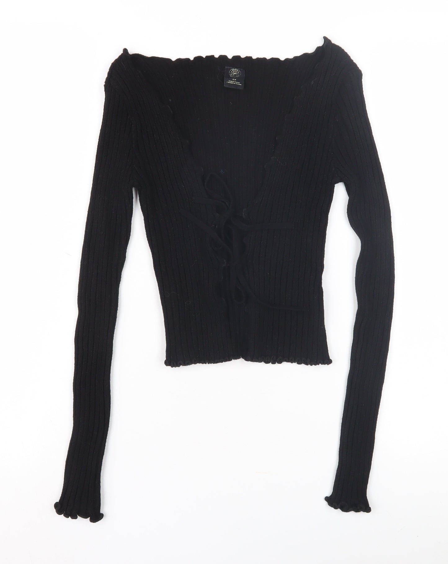 Urban Outfitters Women's Black Cotton Blend Cardigan, Size 6, Long Sleeve