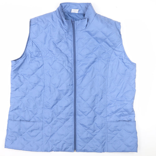 Anne de Lancay Women's Blue Quilted Waistcoat XL
