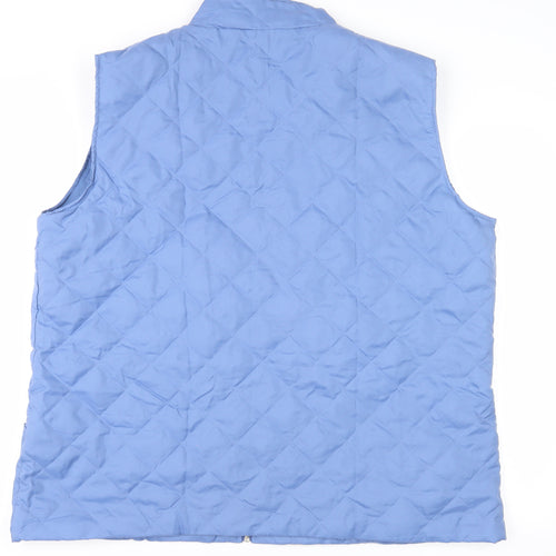 Anne de Lancay Women's Blue Quilted Waistcoat XL