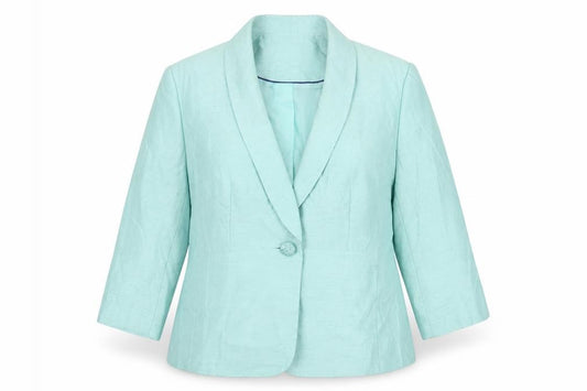 Front view of Eastex Women's Green Blazer, size 14, Formal Jacket