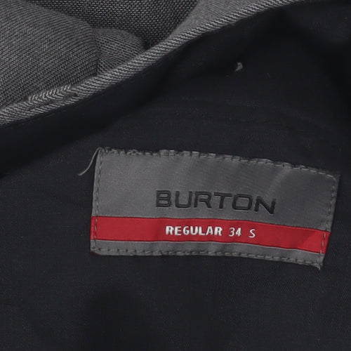 Burton Men's Grey Trousers 34 S Regular Formal