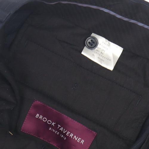 Brook Taverner Men's Blue Pinstripe Dress Pants