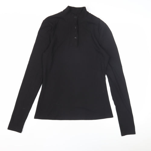 VILA Women's Black High Neck Long Sleeve Top