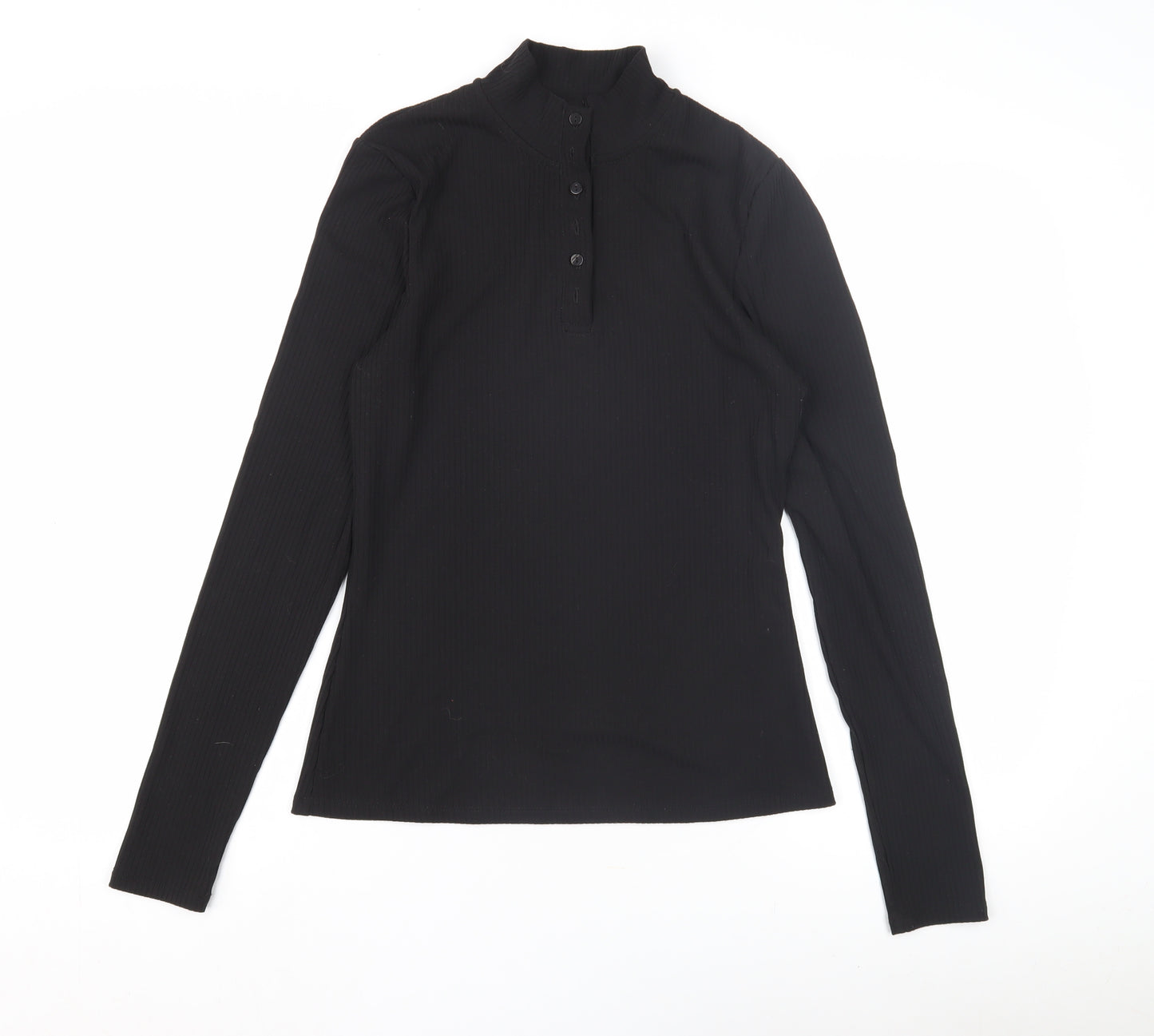 VILA Women's Black High Neck Long Sleeve Top