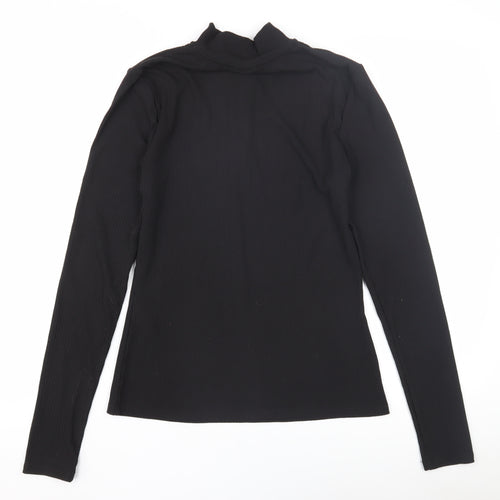 VILA Women's Black High Neck Long Sleeve Top