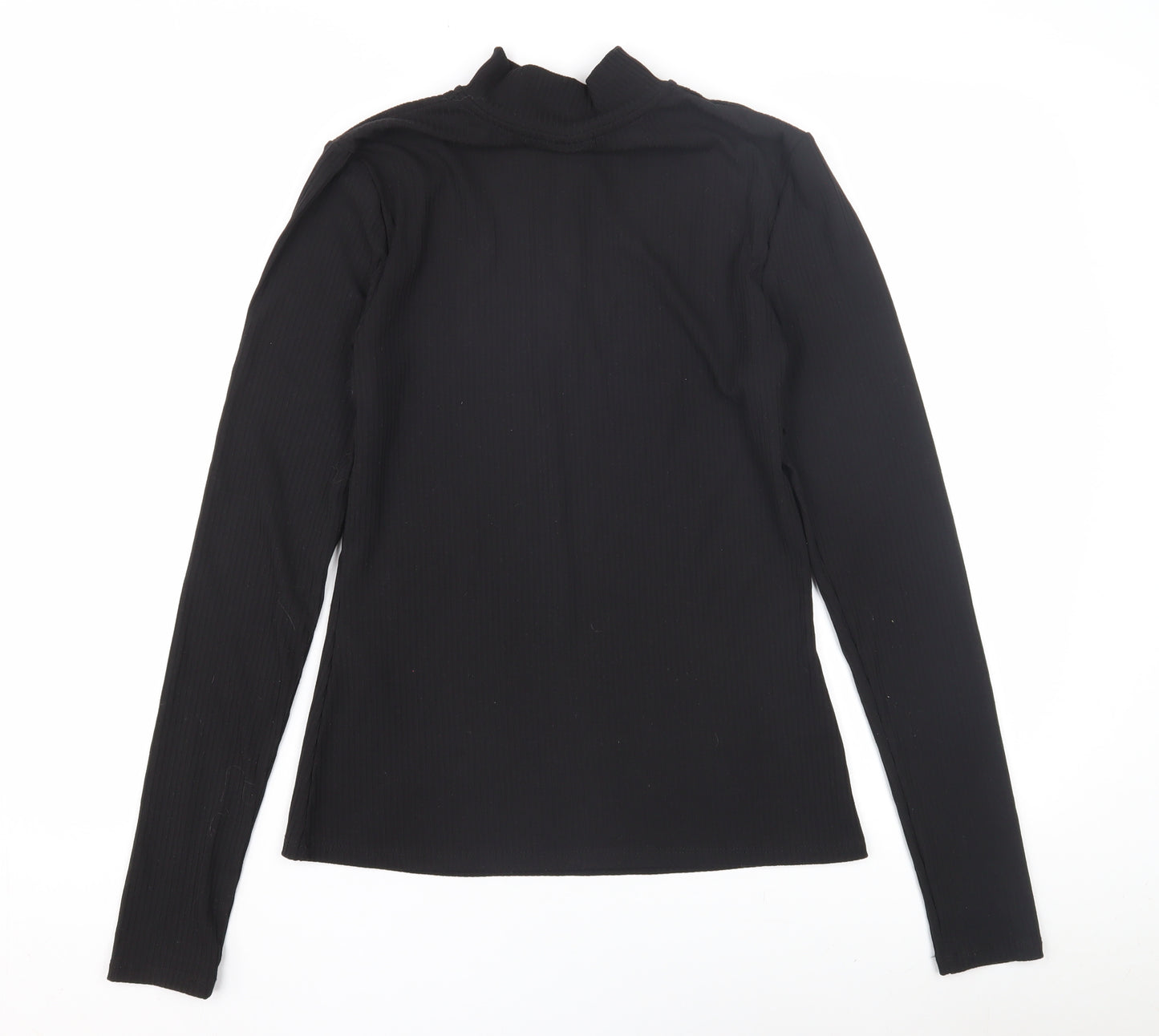 VILA Women's Black High Neck Long Sleeve Top