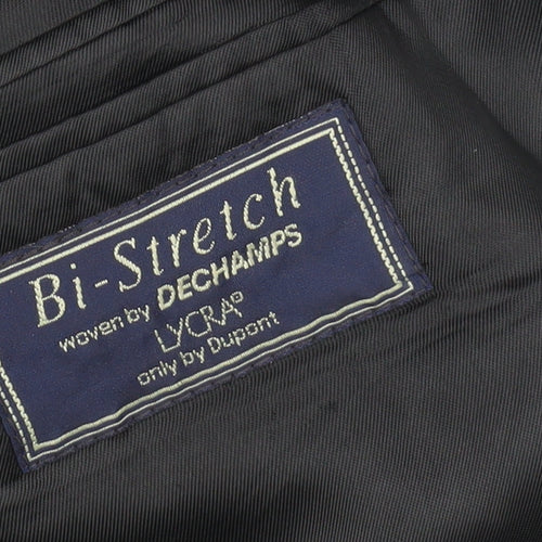 Dechamps Men's Grey Short Blazer, Wool, Size 40 Short, Pinstripe