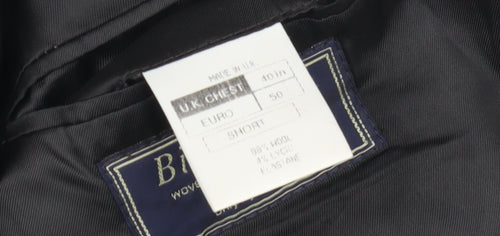 Dechamps Men's Grey Short Blazer, Wool, Size 40 Short, Pinstripe