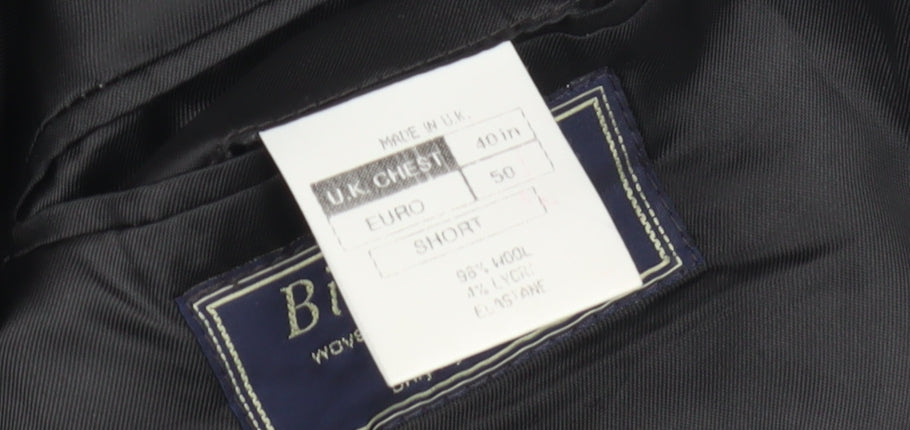 Dechamps Men's Grey Short Blazer, Wool, Size 40 Short, Pinstripe