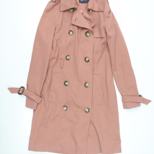 Marks and Spencer Pink Trench Coat, Size 8, Belted