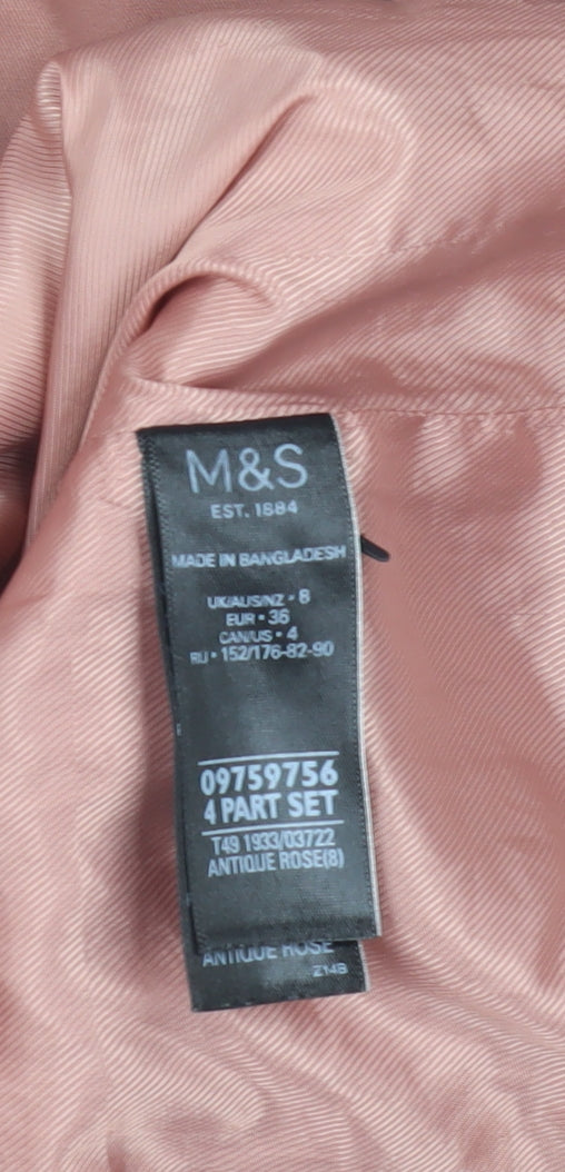 Marks and Spencer Pink Trench Coat, Size 8, Belted