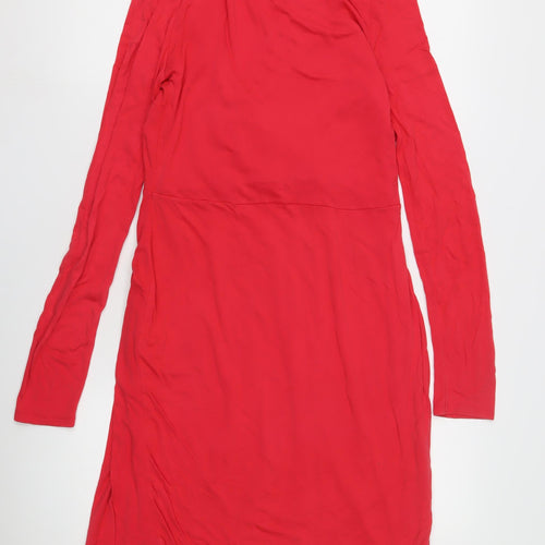 Boden Women's Red Wrap Dress, Size 10, Viscose Jersey