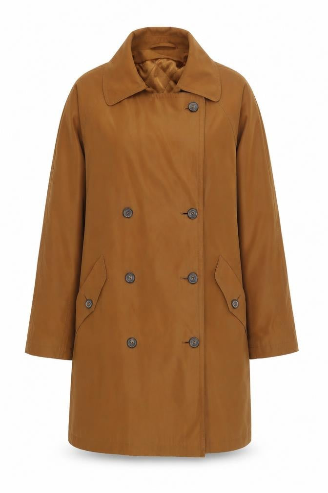 Front view of BHS Women's Brown Mid-Length Overcoat, size 10
