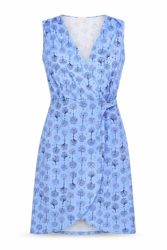 Front view of Joe Browns Women's Blue Floral Sleeveless Dress