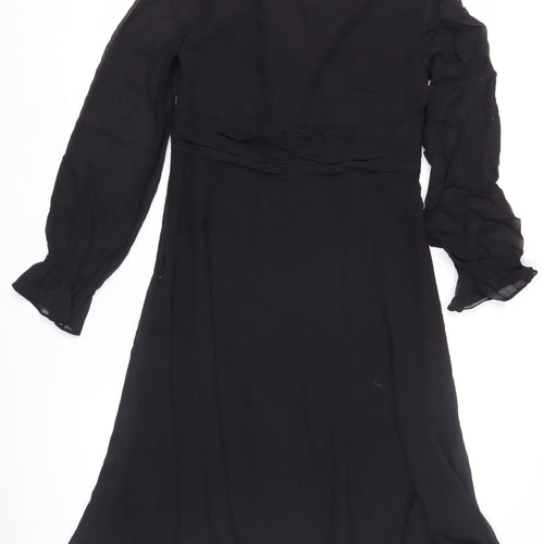 Hobbs Women's Black Long Sleeve Chiffon Dress Size 10