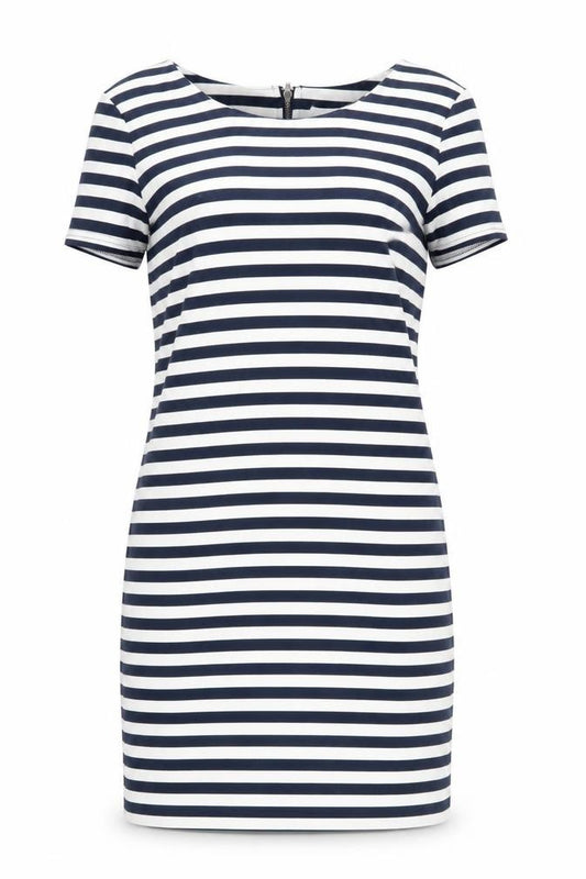 Front view of VILA Women's Multicoloured Striped Sheath Dress M