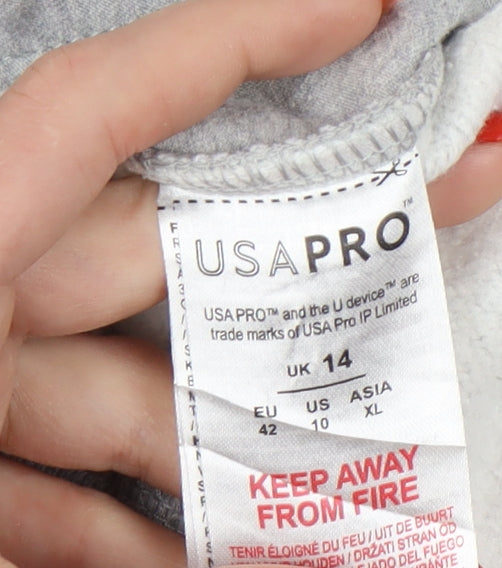 USA Pro Women's Grey Joggers Size 14 - Casual Comfort