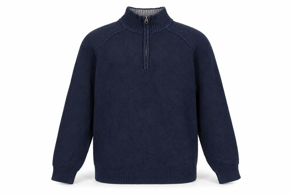 Front view of Brooker Men's Blue High Neck jumper M