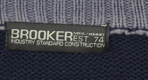 Brooker Men's Blue High Neck Pullover Jumper M